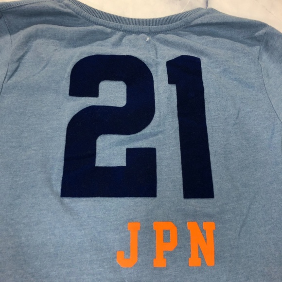 Superdry Blue Flocked Rockets Logo V Neck Tee - Picture 4 of 8